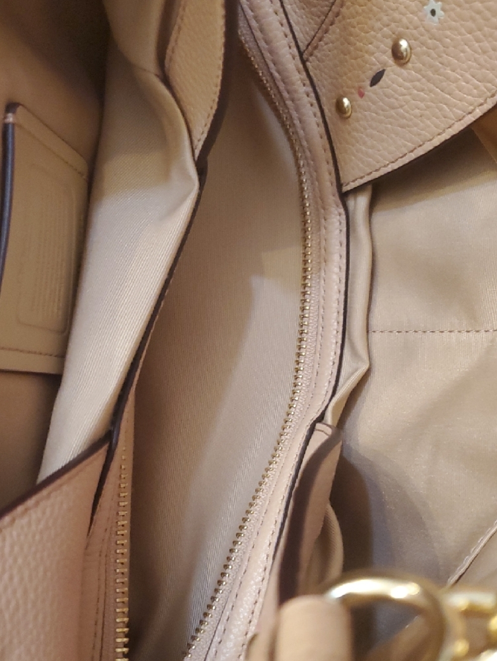 Coach Pebbled Leather Shoulder Bag Purse in Blush/Nude - Picture 13 of 16